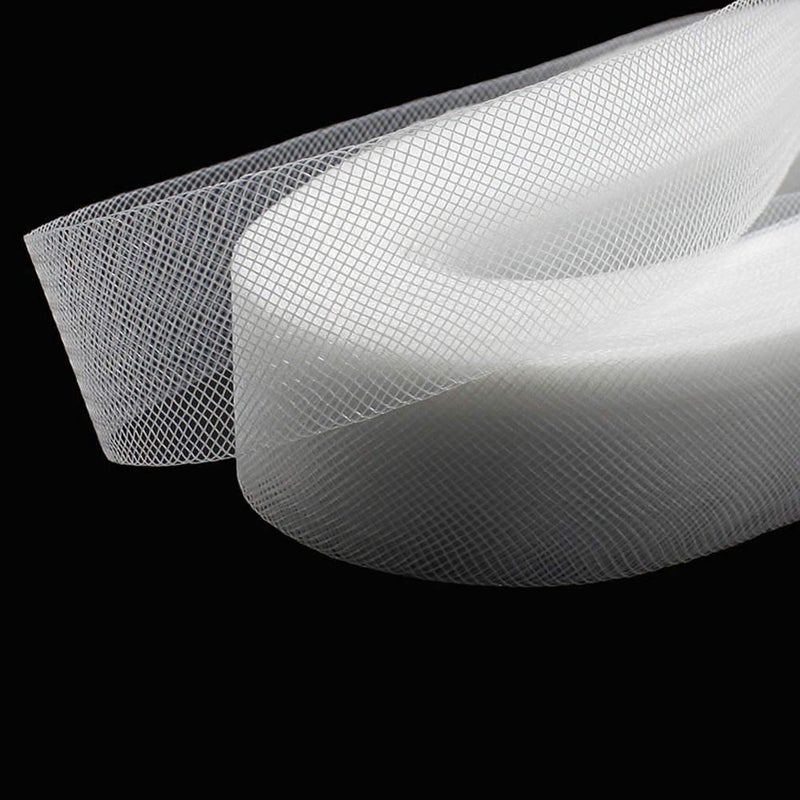 Abbaoww Stiff White Horsehair Braid 4 Inch Wide 25 Yards for Sewing Wedding Dress Dance Gowns Accessories Shaping Trimming - Image 2